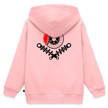 Fahrwerk Tuning Bremsscheibe und Stoßdämpfer - Kinder Premium Organic Zip Hoodie - Rosa - Hinten - AI Model Kid Female (0cm)