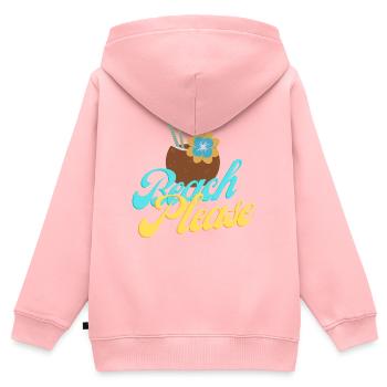 Strand, bitte Kokosnuss spritzen - Kinder Premium Organic Zip Hoodie - Rosa - Hinten - AI Model Kid Female (0cm)