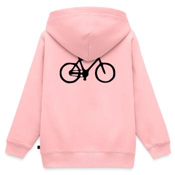 Fahhrad schwarz Geschenk Radfahrer - Kinder Premium Organic Zip Hoodie - Rosa - Hinten - AI Model Kid Female (0cm)