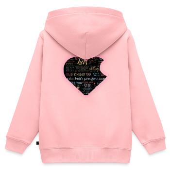 Liebeswortkunst Herzdesign - Kinder Premium Organic Zip Hoodie - Rosa - Hinten - AI Model Kid Female (0cm)