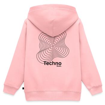Motif de flambement des contours - Sweat Premium à capuche zippé enfant bio - rose - Dos - AI Model Kid Female (0cm)