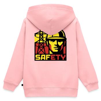 Elektriker Strommast Logo - Kinder Premium Organic Zip Hoodie - Rosa - Hinten - AI Model Kid Female (0cm)