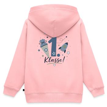 Ich bin 1. Klasse - Einschulung - Kinder Premium Organic Zip Hoodie - Rosa - Hinten - AI Model Kid Female (0cm)