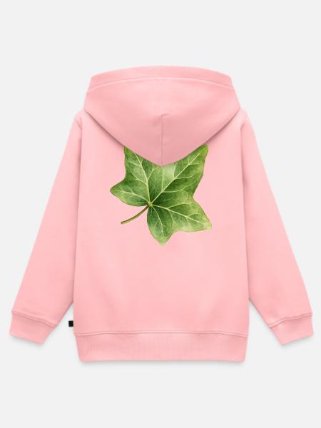 Efeublatt Aquarell Illustration - Kinder Premium Organic Zip Hoodie - Rosa