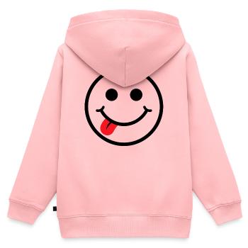 smilie - Kinder Premium Organic Zip Hoodie - Rosa - Hinten - AI Model Kid Female (0cm)