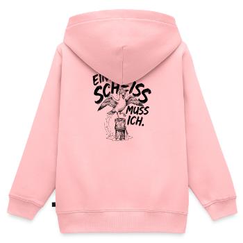 Einen Scheiss muss ich Sarkasmus schwarzer humor - Kinder Premium Organic Zip Hoodie - Rosa - Hinten - AI Model Kid Female (0cm)