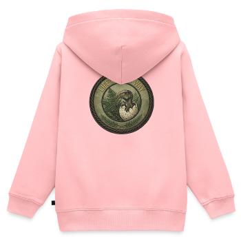 Dinosaurier im Vintage-Ei - Kinder Premium Organic Zip Hoodie - Rosa - Hinten - AI Model Kid Female (0cm)