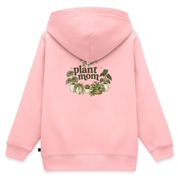 Plant Mom Vintage Plant Love - Sweat Premium à capuche zippé enfant bio - rose - Dos - AI Model Kid Female (0cm)