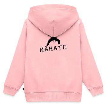 Karate - Kinder Premium Organic Zip Hoodie - Rosa - Hinten - AI Model Kid Female (0cm)