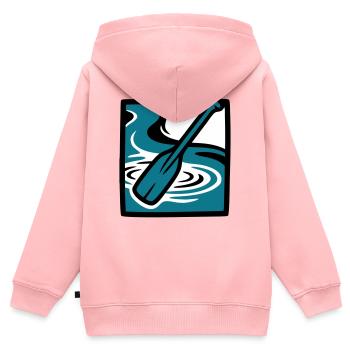 Icône de l’eau de la rivière Paddle - Sweat Premium à capuche zippé enfant bio - rose - Dos - AI Model Kid Female (0cm)