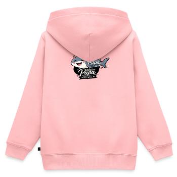 Bester Papa Hai mit Herz - Kinder Premium Organic Zip Hoodie - Rosa - Hinten - AI Model Kid Female (0cm)