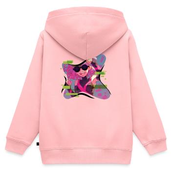 Cerise Xénoscard Energy - Sweat Premium à capuche zippé enfant bio - rose - Dos - AI Model Kid Female (0cm)