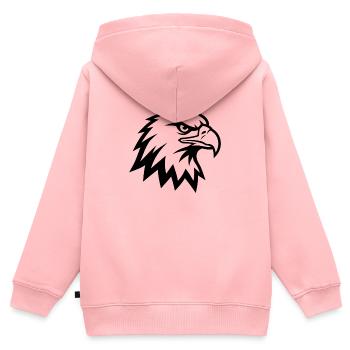Tête d'aigle majestueuse - Sweat Premium à capuche zippé enfant bio - rose - Dos - AI Model Kid Female (0cm)