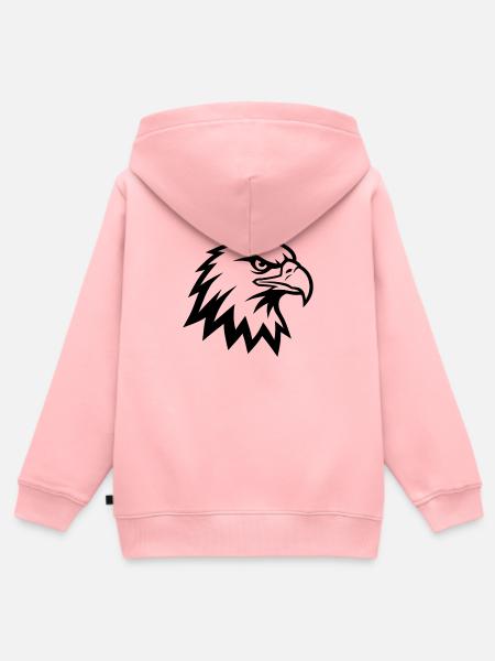 Majestätischer Adlerkopf - Kinder Premium Organic Zip Hoodie - Rosa