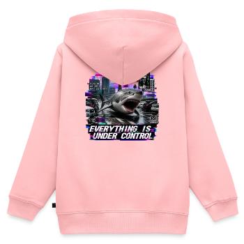 Everything Is Under Control - Glitch Art Shark - Kids Premium Organic Zip-up Hoodie - rose - Back - AI Model Kid Female (0cm)
