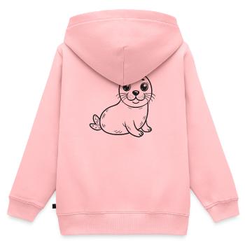 Siegel - Kinder Premium Organic Zip Hoodie - Rosa - Hinten - AI Model Kid Female (0cm)
