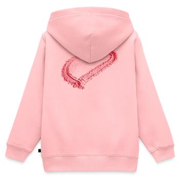Cœur rouge - Sweat Premium à capuche zippé enfant bio - rose - Dos - AI Model Kid Female (0cm)