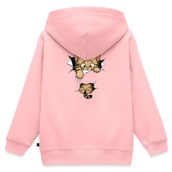 Funny Cat - Kids Premium Organic Zip-up Hoodie - rose - Back - AI Model Kid Female (0cm)
