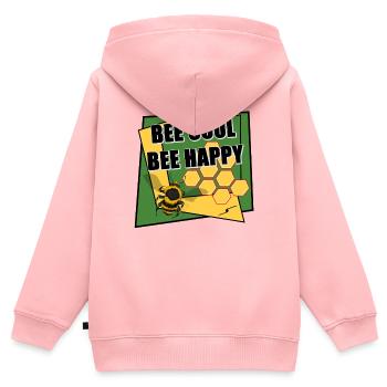 Abeille Cool Abeille Heureuse - Sweat Premium à capuche zippé enfant bio - rose - Dos - AI Model Kid Female (0cm)
