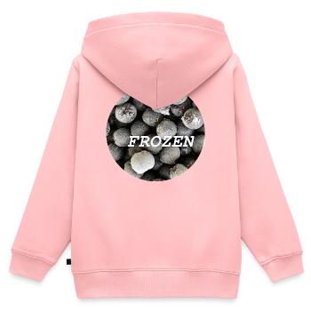 Baie surgelée - Sweat Premium à capuche zippé enfant bio - rose - Dos - AI Model Kid Female (0cm)