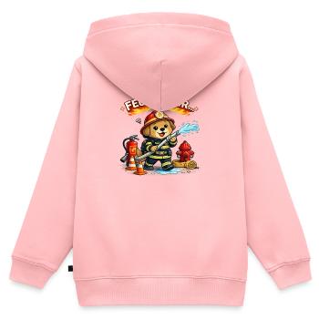 Feuerwehr Hund Cartoon Trupp - Kinder Premium Organic Zip Hoodie - Rosa - Hinten - AI Model Kid Female (0cm)