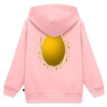 Ornement doré avec couronne de gui - Sweat Premium à capuche zippé enfant bio - rose - Dos - AI Model Kid Female (0cm)