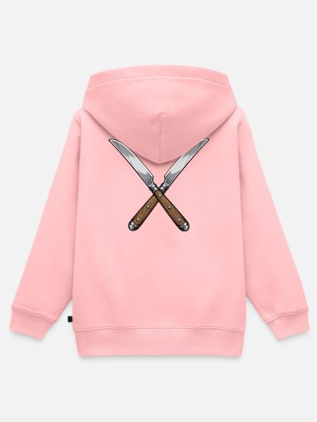 Messer - Kinder Premium Organic Zip Hoodie - Rosa