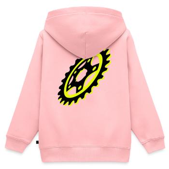 Fahrrad Kettenblatt Grafik - Kinder Premium Organic Zip Hoodie - Rosa - Hinten - AI Model Kid Female (0cm)
