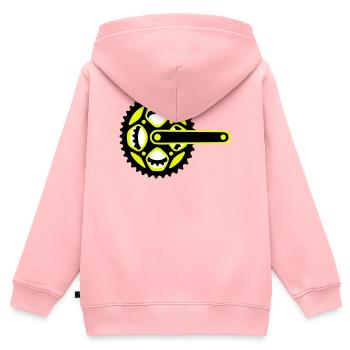 Fahrrad Kettenblatt Icon - Kinder Premium Organic Zip Hoodie - Rosa - Hinten - AI Model Kid Female (0cm)