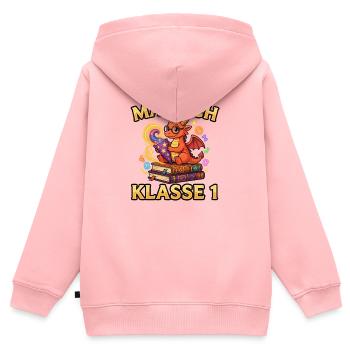 Magisch Klasse 1 - Drache Zauberei Schulanfang - Kinder Premium Organic Zip Hoodie - Rosa - Hinten - AI Model Kid Female (0cm)