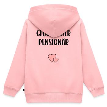 Glücklicher Pensionär Herz - Kinder Premium Organic Zip Hoodie - Rosa - Hinten - AI Model Kid Female (0cm)