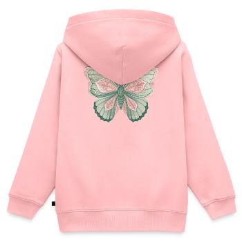 Butterfly - Kids Premium Organic Zip-up Hoodie - rose - Back - AI Model Kid Female (0cm)