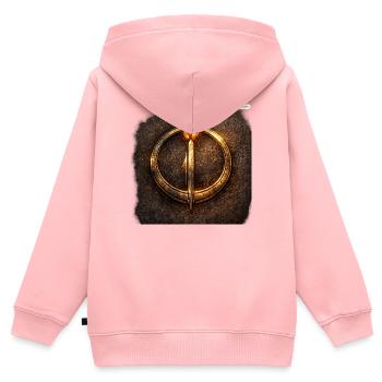 Travelers_sigil - Kinder Premium Organic Zip Hoodie - Rosa - Hinten - AI Model Kid Female (0cm)