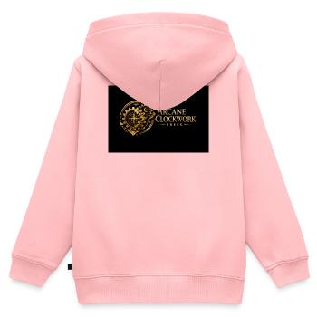 logga_arcclockwork - Kids Premium Organic Zip-up Hoodie - rose - Back - AI Model Kid Female (0cm)