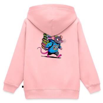 Die Ratte - Kinder Premium Organic Zip Hoodie - Rosa - Hinten - AI Model Kid Female (0cm)