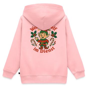 Weihnachtself im Dienst - Kinder Premium Organic Zip Hoodie - Rosa - Hinten - AI Model Kid Female (0cm)