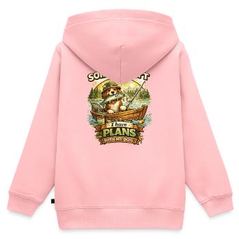 Désolé, je ne peux pas, j’ai des plans avec mon chien - Sweat Premium à capuche zippé enfant bio - rose - Dos - AI Model Kid Female (0cm)