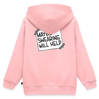 Maybe Swearing Will Help Sarcastic Saying Graphic - Kids Premium Organic Zip-up Hoodie - rose - Back - AI Model Kid Female (0cm)