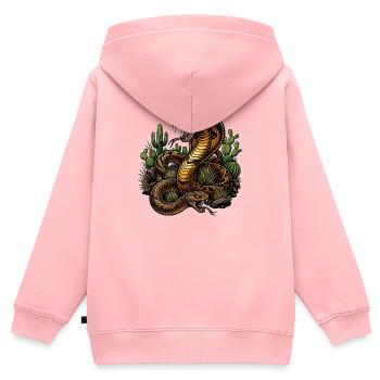 Cobra du désert et son compagnon - Sweat Premium à capuche zippé enfant bio - rose - Dos - AI Model Kid Female (0cm)