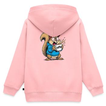 Eichhörnchen - Kinder Premium Organic Zip Hoodie - Rosa - Hinten - AI Model Kid Female (0cm)