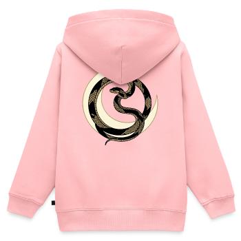 Forbidden Moon Serpent Streetwear Symbol - Kinder Premium Organic Zip Hoodie - Rosa - Hinten - AI Model Kid Female (0cm)