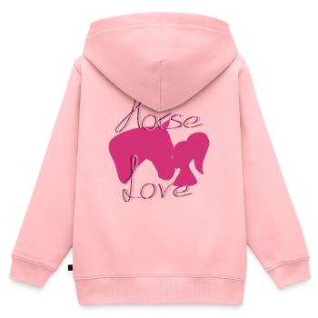 Horse love - Kinder Premium Organic Zip Hoodie - Rosa - Hinten - AI Model Kid Female (0cm)