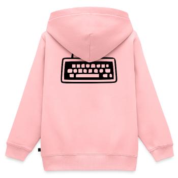 Écran d’ordinateur rétro Blanc vintage 80s 90s J - Sweat Premium à capuche zippé enfant bio - rose - Dos - AI Model Kid Female (0cm)