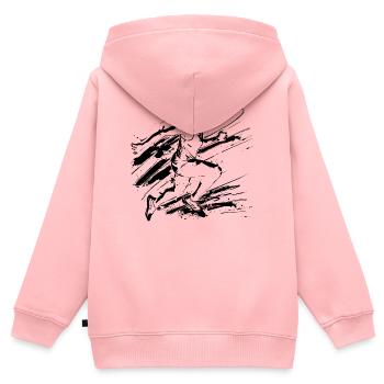 Graffiti Runners - Sweat Premium à capuche zippé enfant bio - rose - Dos - AI Model Kid Female (0cm)