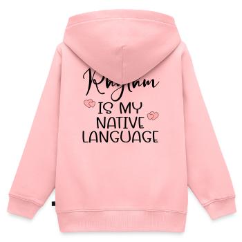Langage de la danse rythmique - Sweat Premium à capuche zippé enfant bio - rose - Dos - AI Model Kid Female (0cm)