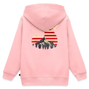 Randonnée Patriotic Mountain Trail Backpacking Americ - Sweat Premium à capuche zippé enfant bio - rose - Dos - AI Model Kid Female (0cm)