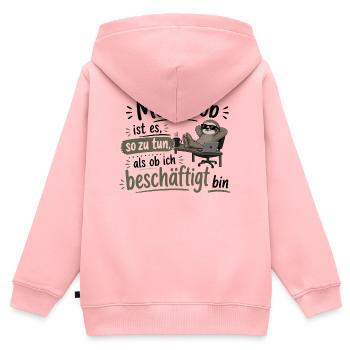 Beschäftigt tun wie ein faules Faultier - Kinder Premium Organic Zip Hoodie - Rosa - Hinten - AI Model Kid Female (0cm)