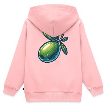 Stilisierter Olivensmaragd - Kinder Premium Organic Zip Hoodie - Rosa - Hinten - AI Model Kid Female (0cm)