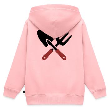 Garden Tool Shovel Icon - Kids Premium Organic Zip-up Hoodie - rose - Back - AI Model Kid Female (0cm)