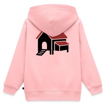 Icône de la ferme de poulaillers - Sweat Premium à capuche zippé enfant bio - rose - Dos - AI Model Kid Female (0cm)